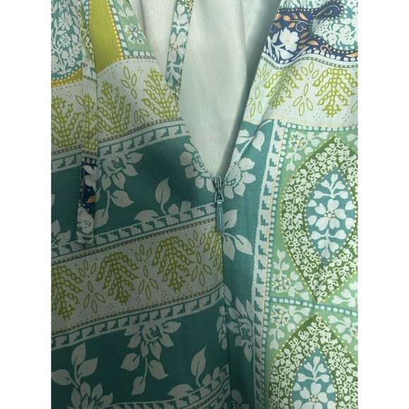 NWT Spenser Jeremy Size 14 Cotton Patchwork Paisley Floral Tropical Halter Dress - Picture 7 of 9